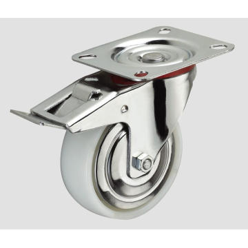 3inch Industrial Caster Nylon Caster Flat with Side Brake